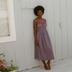 Rare DOEN Rhoda Dress in Mazarine Sunrise xs